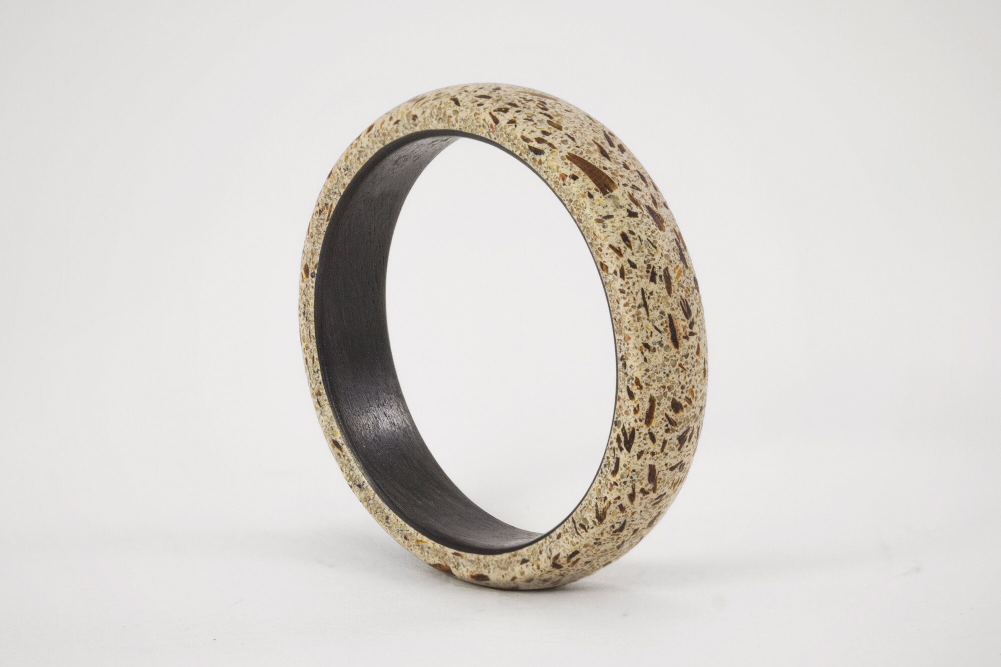 Concrete Wedding Ring with Inner Carbon Fiber Gray Concrete Etsy