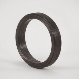 Carbon Fiber Unidirectional Black Wedding Ring, ULTRALIGHT Women Solid Carbon Fiber Engagement Ring, Flat Black Ring, Handmade Jewelry