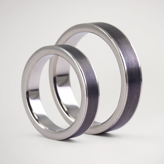 Carbon fiber deals wedding ring set