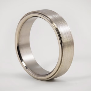 Brushed Titanium Wedding Bands. Flat Engagement Ring. Hypoallergenic ring. Very resistant and durable. For men or women. Wide or/and thin.