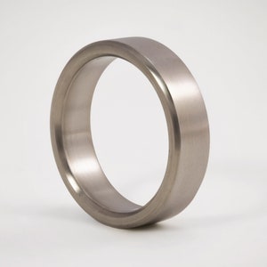 Matte Titanium Engagement Ring ULTRALIGHT/ Flat Silver Wedding Ring / Minimalist Wedding Band / Gift