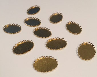 Lace edge oval cabochon settings - 19x26mm - 10, 20, 50, or 100 pieces