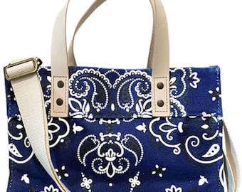 Small Bandana Canvas Tote Bag with Adjustable Strap