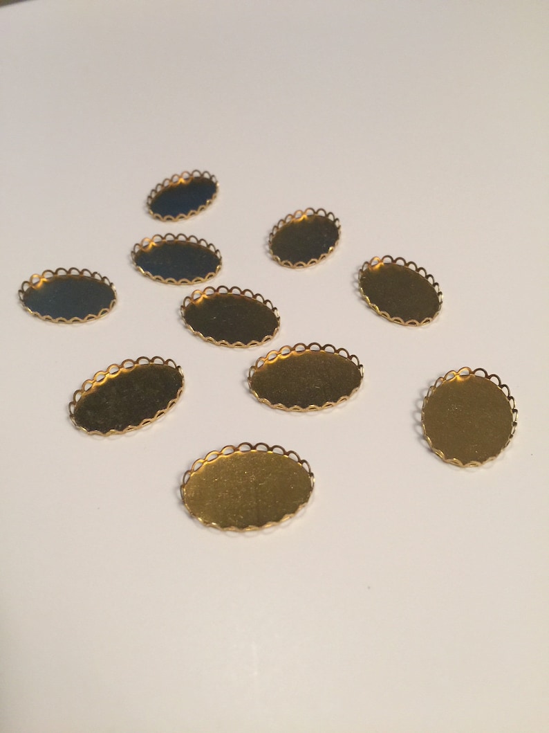 10 or 100 pieces 50 20 Lace edge oval cabochon settings 19x26mm