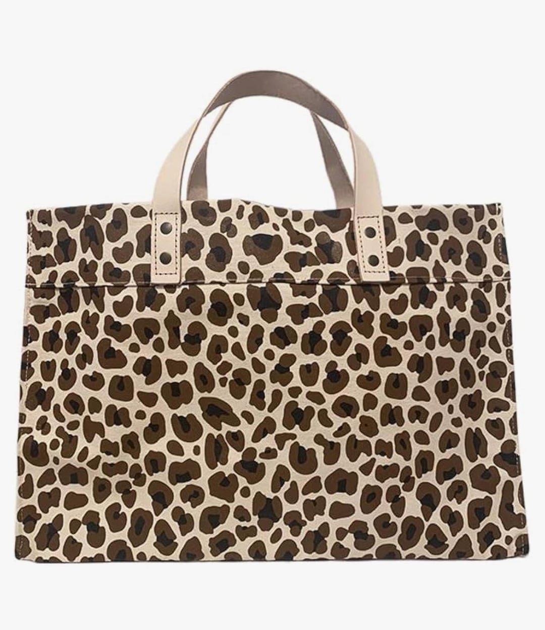 Multi Color Leopard Print Large Canvas Tote Bag main image 0