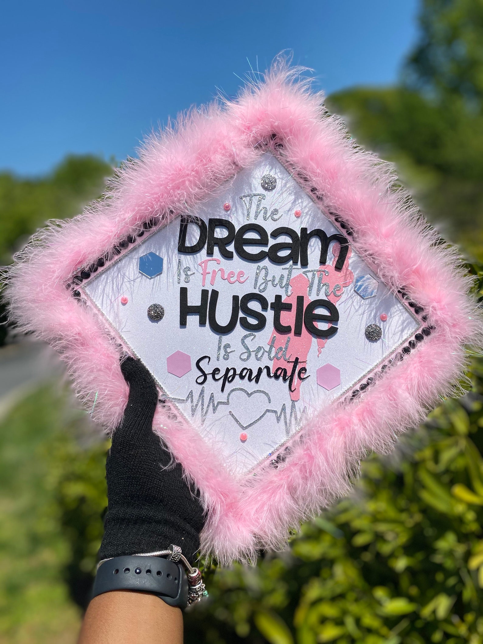 Personalized Graduation Cap Topper Grad Cap With FUR Any Education
