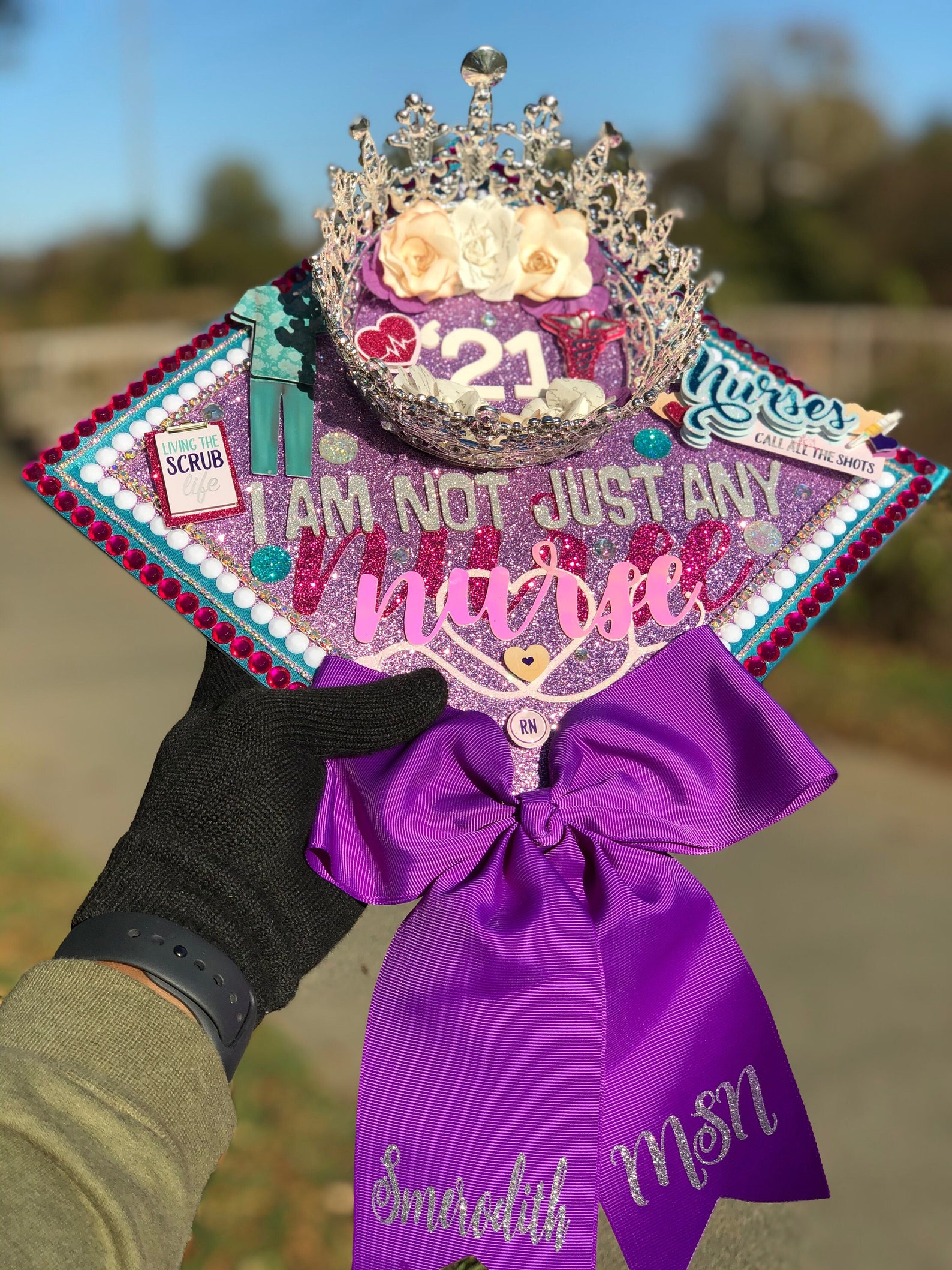 Personalized Graduation Cap Topper Grad Cap With CROWN Any Education