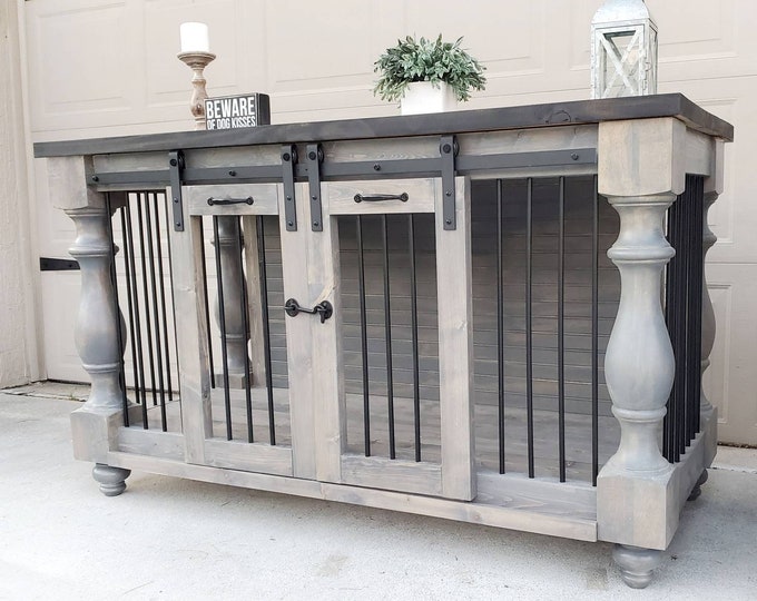 farmhouse double dog kennel
