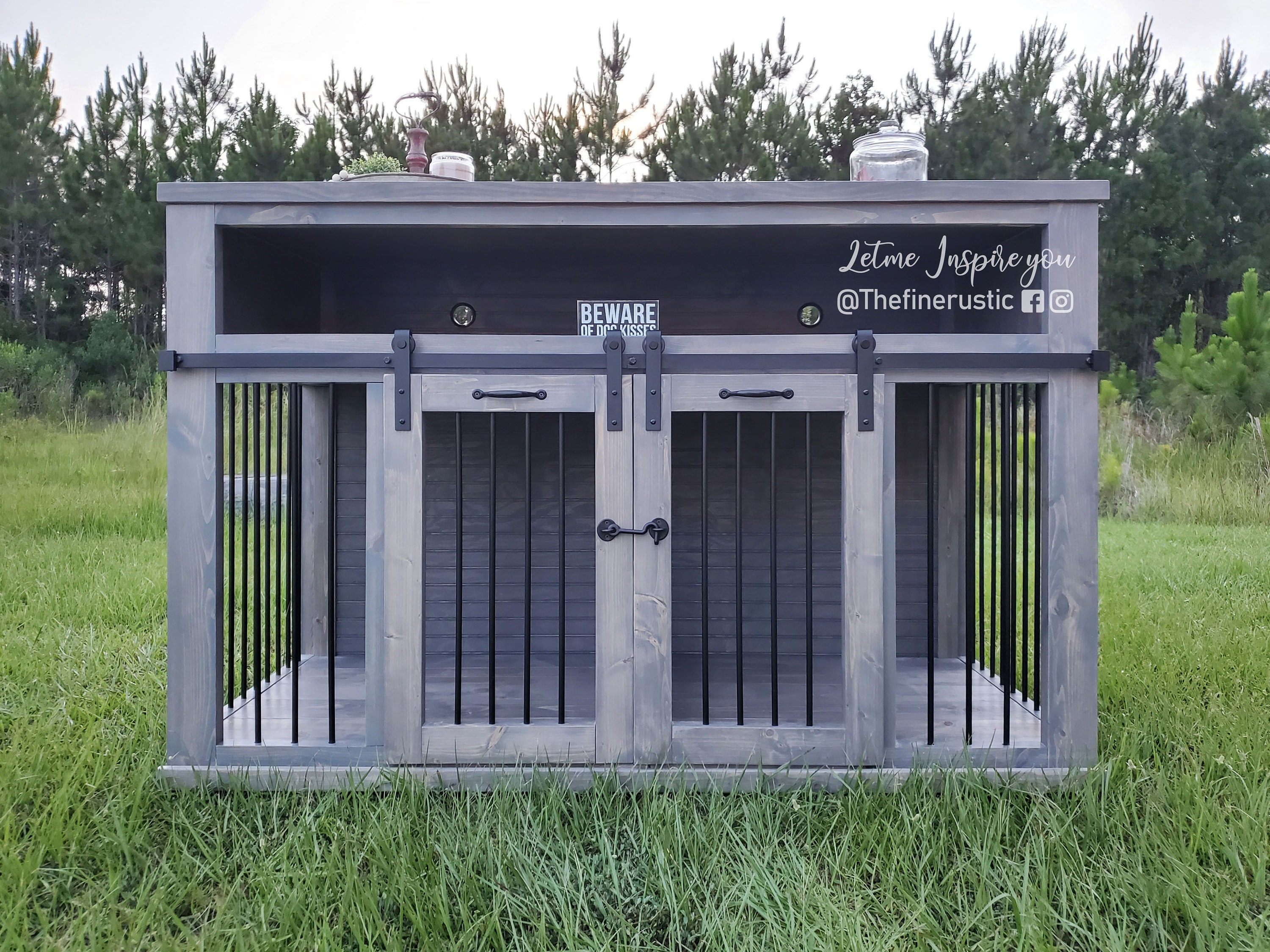 BEST Easy Lock Kennel / Removable Divider Custom Large Double Etsy