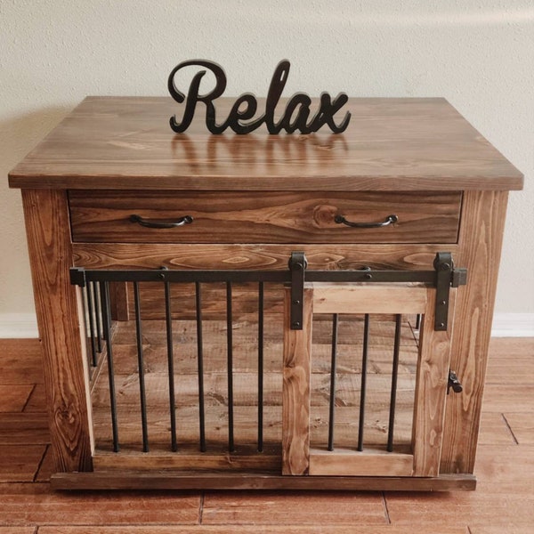Dog Crate Night Stand Etsy