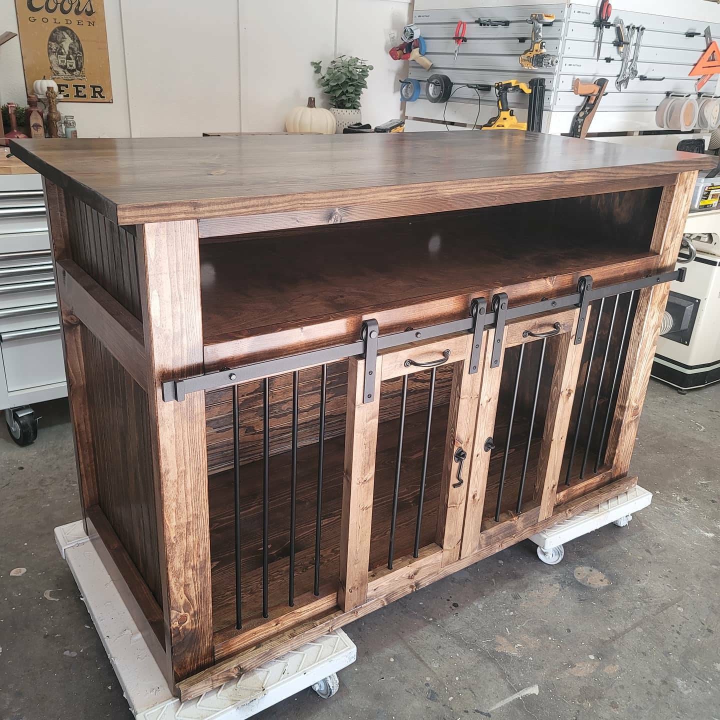 dog crate entertainment center