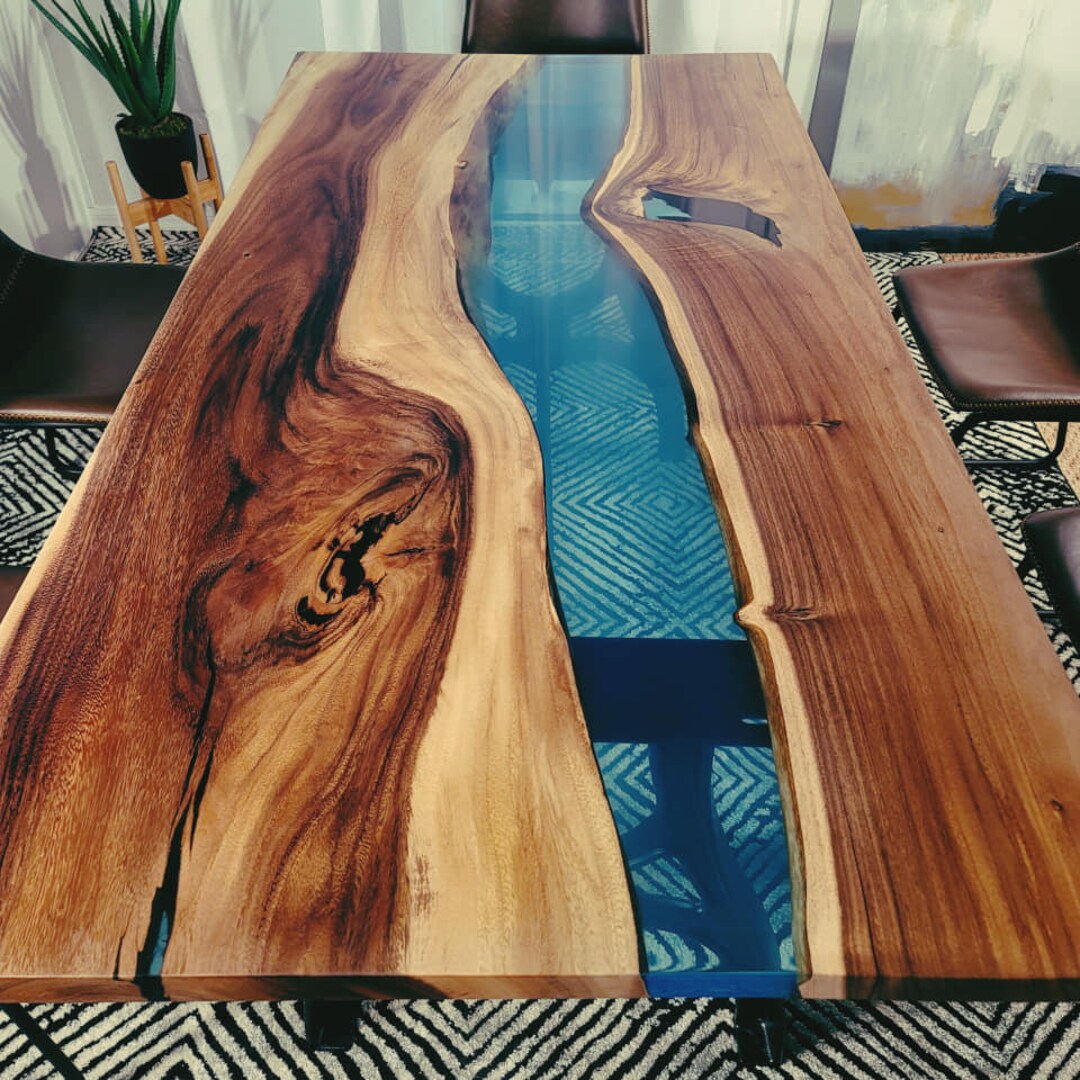 SOLD Live Edge Epoxy Tables Ready to Ship in 14 Days Dining Etsy