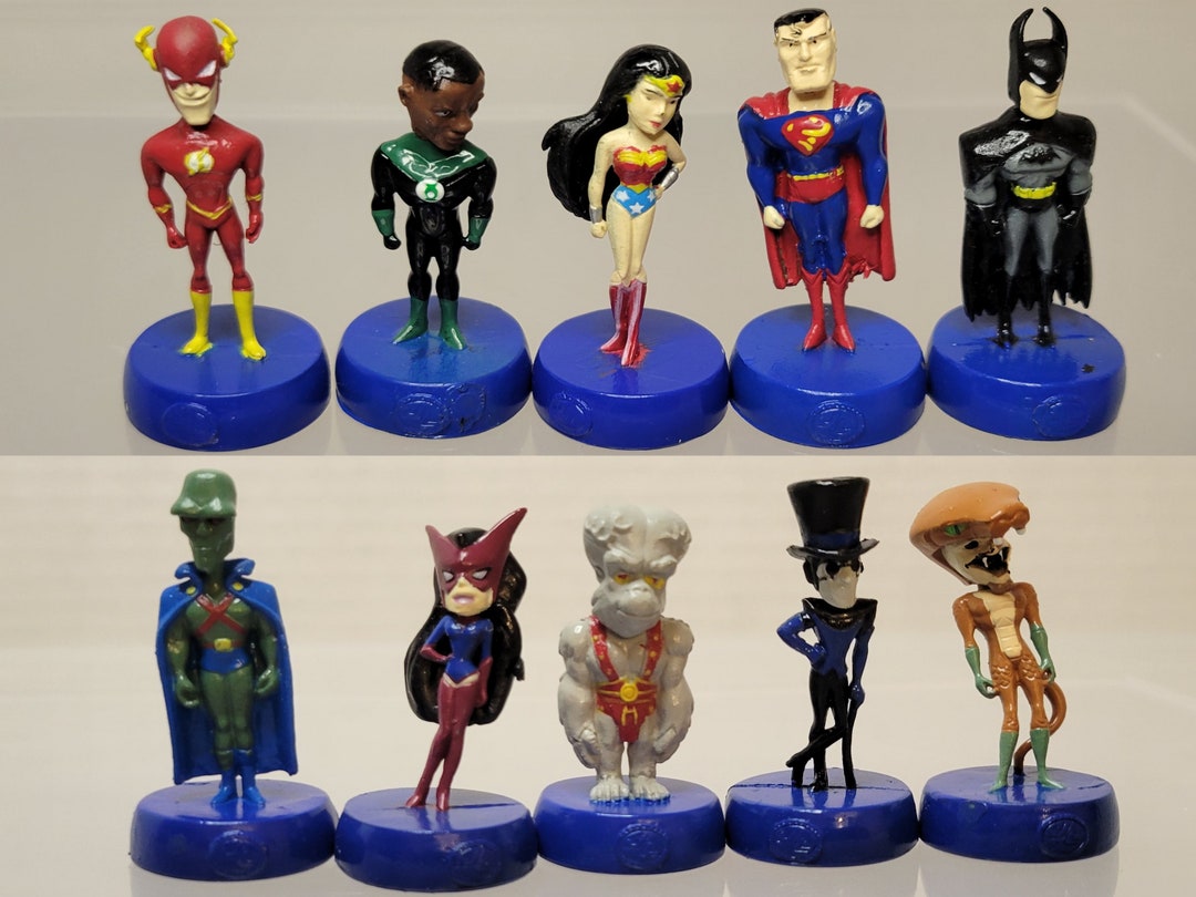 Justice League Pencil Top Bobbleheads JUS4B Complete Set of 10 - 2005 A ...