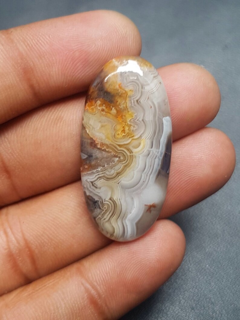 37.5x18.5x5.5 MM Size Crazy Lace Agate Cabochons C2344 Natural Crazy Lace Agate Oval Shape Smooth Cabochon Loose Gemstone