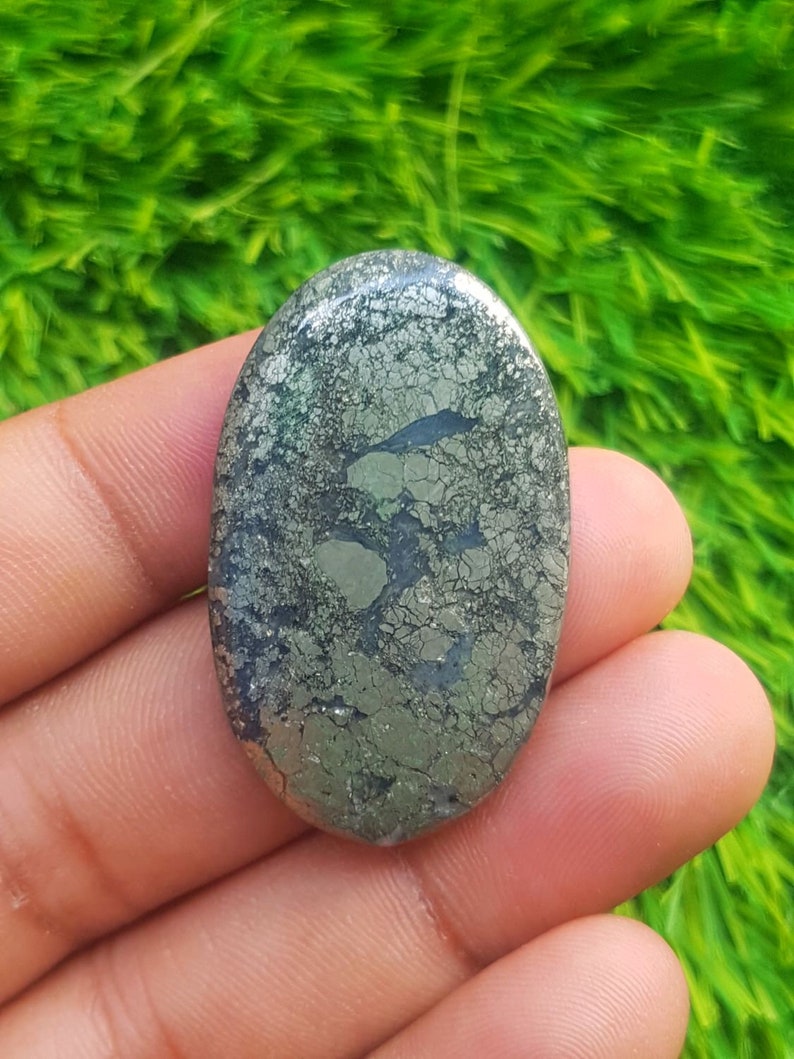 Gemstone Jewelry Loose Gemstone Natural Marcasite Oval Shape Smooth Cabochon Marcasite Cabochons C3949 AAA Quality 40x24.5x5 MM Size