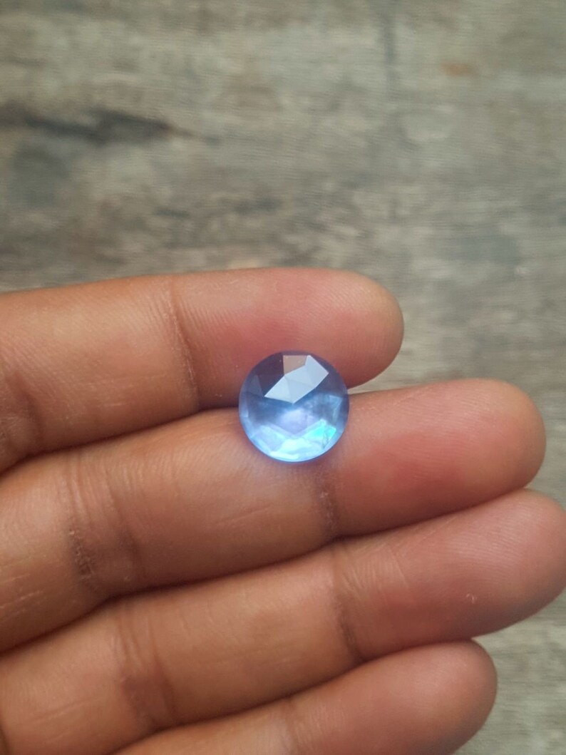 C6805 AAA Quality Loose Gemstone 1 Pcs Natural Crystal Doublet Round Shape Faceted Briolettes Crystal Briolettes 12x12 MM