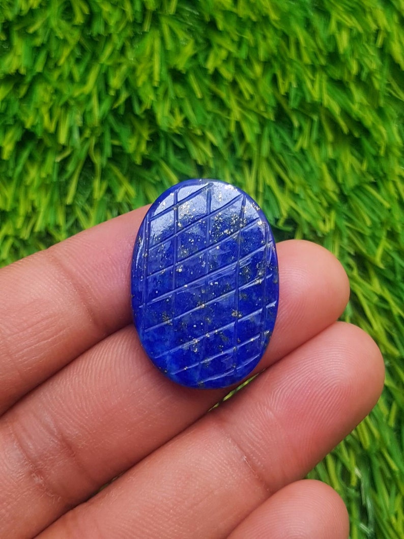 Loose Gemstone Lapis Lazuli Cabochons Natural Lapis Lazuli Oval Shape Hand Carved Smooth Cabochon 30x22x3.5 MM Size C3599 AAA Quality