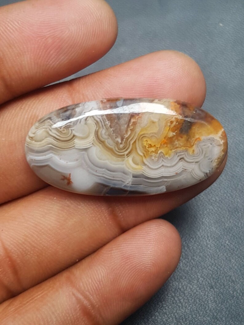 37.5x18.5x5.5 MM Size Crazy Lace Agate Cabochons C2344 Natural Crazy Lace Agate Oval Shape Smooth Cabochon Loose Gemstone