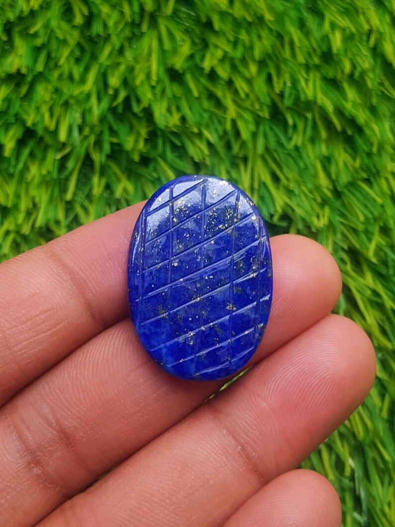 Loose Gemstone Lapis Lazuli Cabochons Natural Lapis Lazuli Oval Shape Hand Carved Smooth Cabochon 30x22x3.5 MM Size C3599 AAA Quality