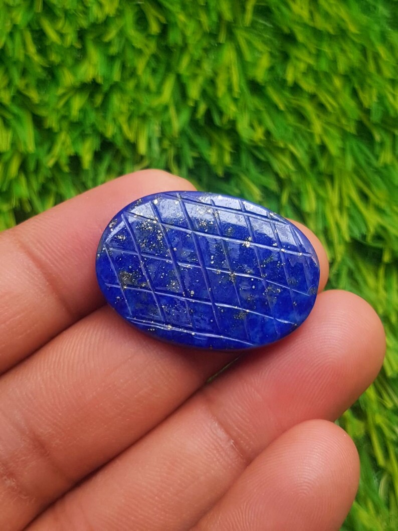 Loose Gemstone Lapis Lazuli Cabochons Natural Lapis Lazuli Oval Shape Hand Carved Smooth Cabochon 30x22x3.5 MM Size C3599 AAA Quality