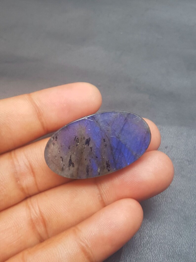 36.5x20.5x8 MM Natural Labradorite Oval Shape Smooth Cabochon Blue Flashy Labradorite Cabochons AAA Quality Loose Gemstone C6302
