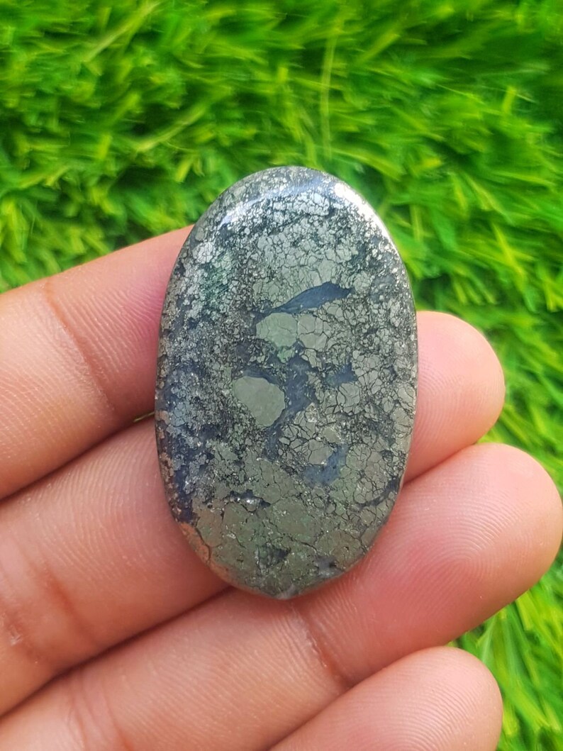 Gemstone Jewelry Loose Gemstone Natural Marcasite Oval Shape Smooth Cabochon Marcasite Cabochons C3949 AAA Quality 40x24.5x5 MM Size