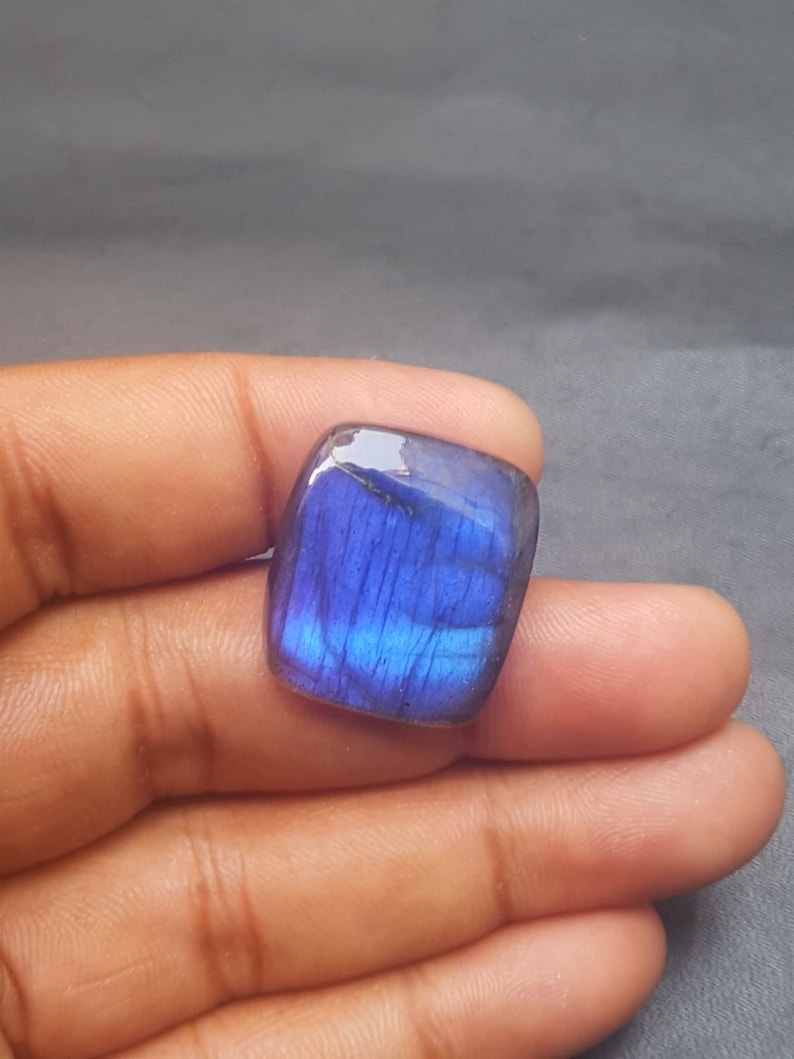 C6300 Blue Flashy Labradorite Cabochons Natural Labradorite Baguette Shape Smooth Cabochon Loose Gemstone AAA Quality 23.5x21x5.5 MM
