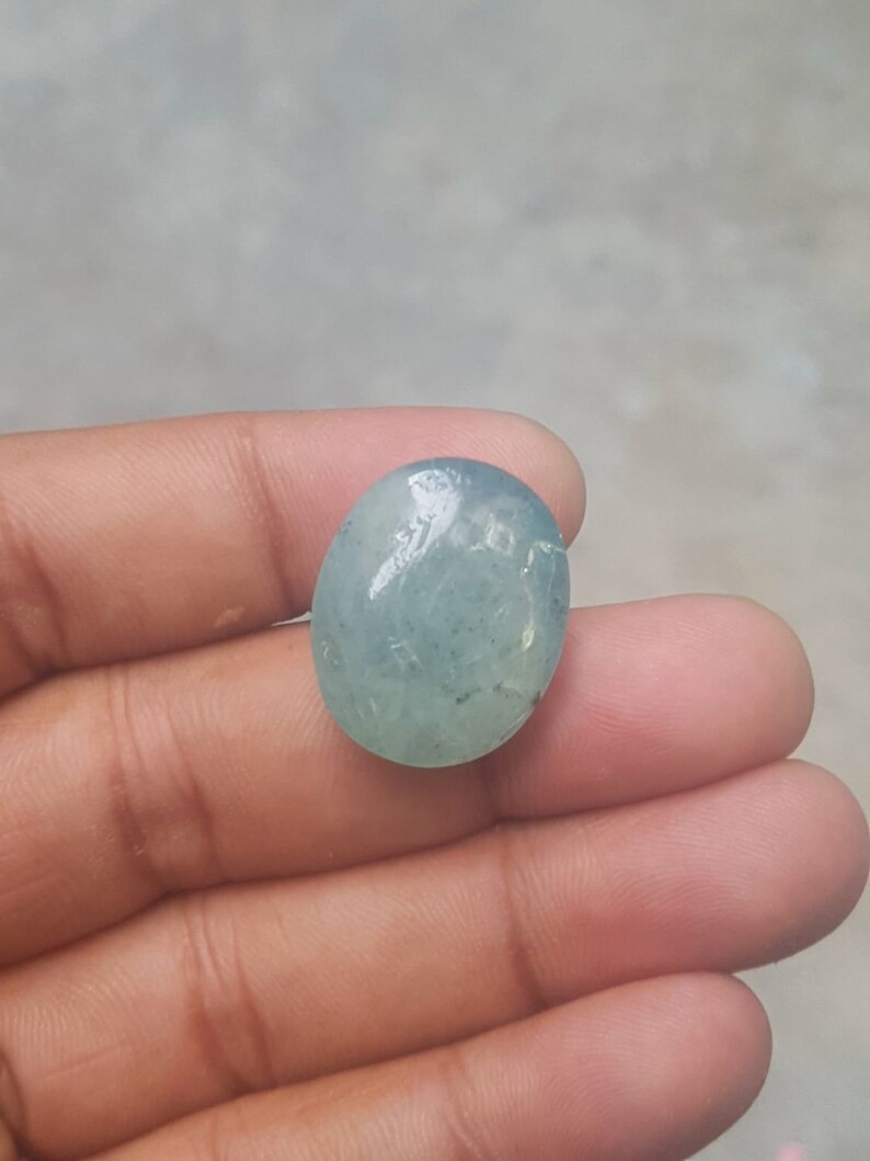 C6573 AAA Quality Natural Moss Aquamarine Oval Shape Smooth Cabochons Moss Aquamarine Cabochons Loose Gemstone 23x18x11 MM Size