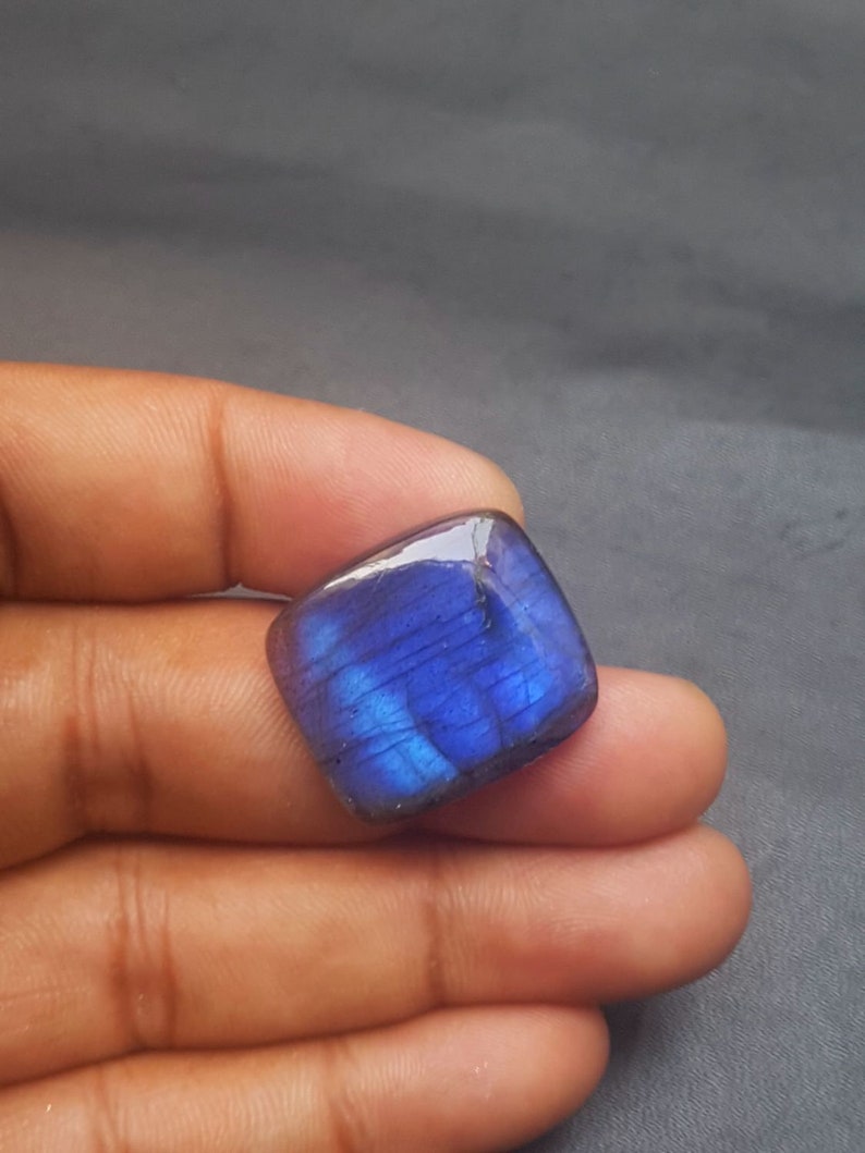 C6300 Blue Flashy Labradorite Cabochons Natural Labradorite Baguette Shape Smooth Cabochon Loose Gemstone AAA Quality 23.5x21x5.5 MM