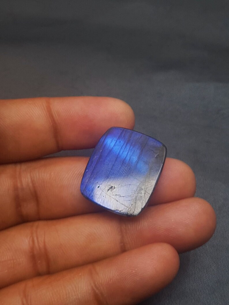 C6300 Blue Flashy Labradorite Cabochons Natural Labradorite Baguette Shape Smooth Cabochon Loose Gemstone AAA Quality 23.5x21x5.5 MM