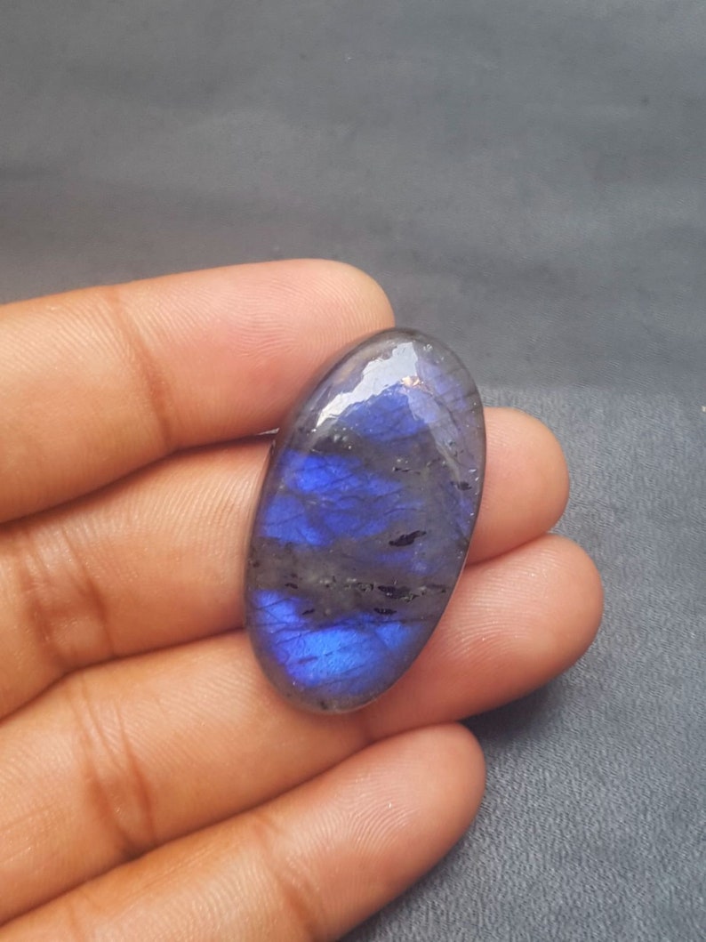 36.5x20.5x8 MM Natural Labradorite Oval Shape Smooth Cabochon Blue Flashy Labradorite Cabochons AAA Quality Loose Gemstone C6302