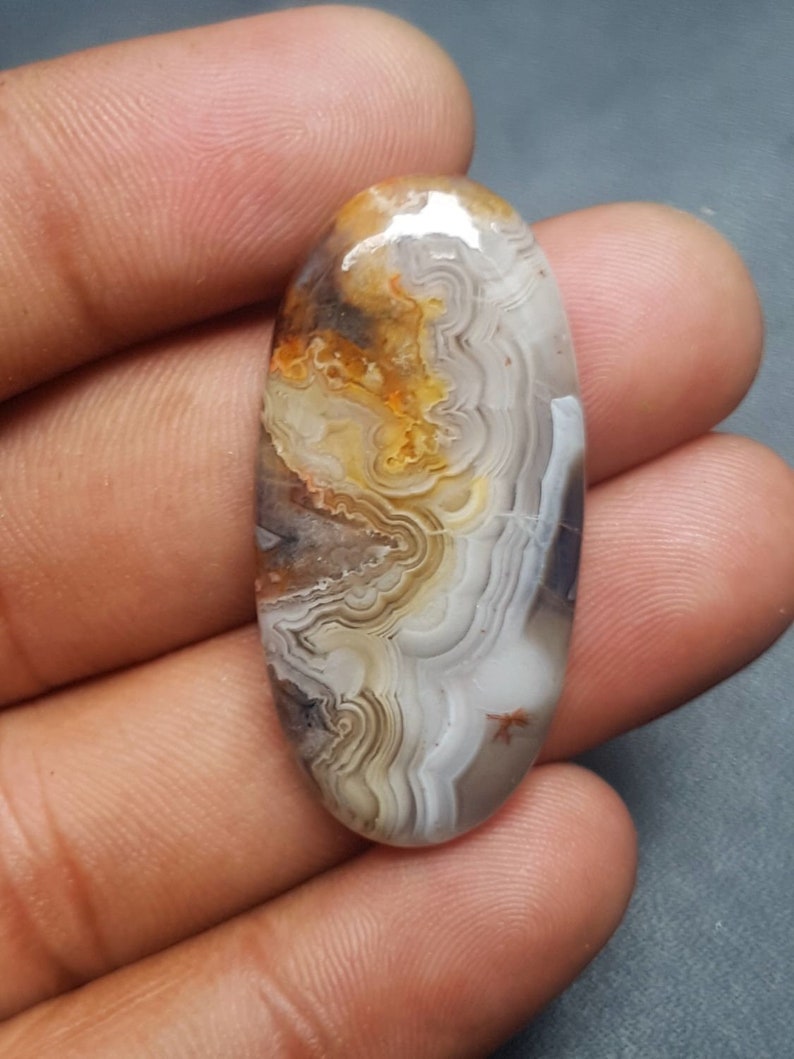 37.5x18.5x5.5 MM Size Crazy Lace Agate Cabochons C2344 Natural Crazy Lace Agate Oval Shape Smooth Cabochon Loose Gemstone