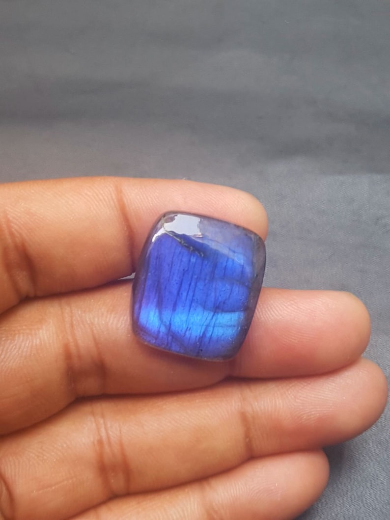 C6300 Blue Flashy Labradorite Cabochons Natural Labradorite Baguette Shape Smooth Cabochon Loose Gemstone AAA Quality 23.5x21x5.5 MM