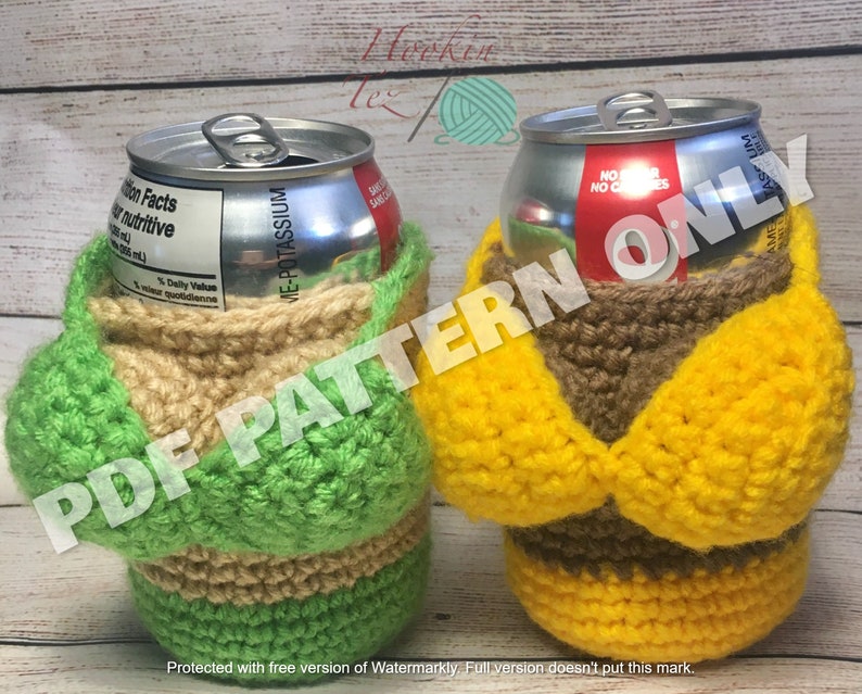 PATTERN ONLY!!! Crocheted, Silly, Gag, Naughty, Nip Slip, Boob, Breast, Tits, Beer, Pop, Soda, Bottle, Water Cozy, Holder, LGBTQ 