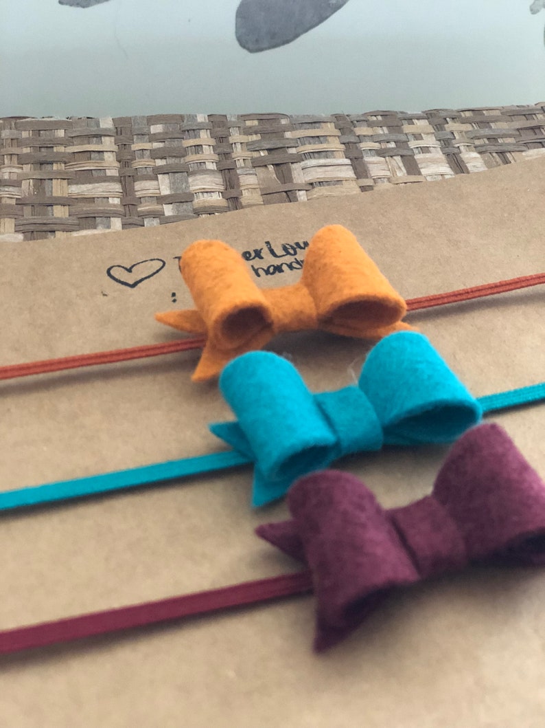 Baby Bow Headband Baby Headband Baby Headband Set Itty Bitty Felt Bow Headband Newborn Headband Baby Girl Headband