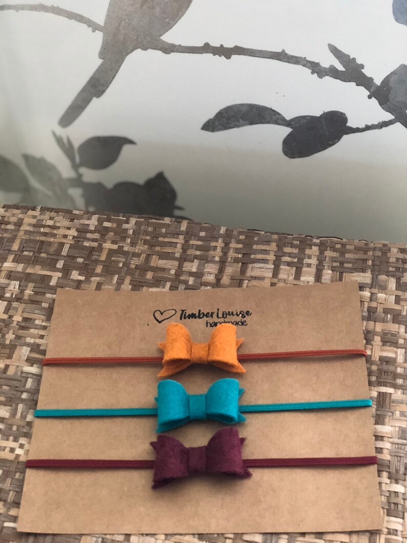 Baby Bow Headband Baby Headband Baby Headband Set Itty Bitty Felt Bow Headband Newborn Headband Baby Girl Headband