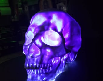 Light up hand made plastic skull use any color change light ( Light not included)...