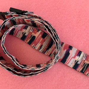 Abstract pink lanyard ID holder