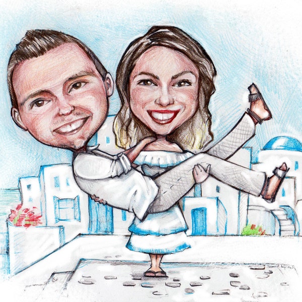 Hand Drawn Caricature - Perfect Personalized Anniversary Gift For Your Husband Or Wife