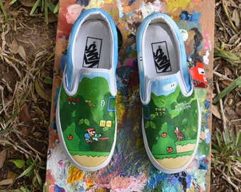 Painted Vans Shoes Super Mario World - Etsy