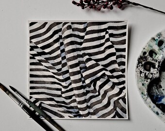 Striped painting / Painting of Stripes / Original Watercolor / Unique Art / Mother's Day / gifts for everyone