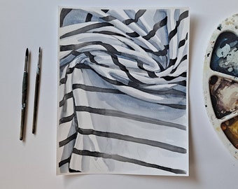 Striped painting / Painting of Stripes / Original Watercolor / Unique Art / Mother's Day / gifts for everyone