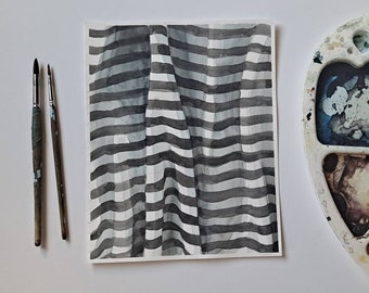 Striped painting / Painting of Stripes / Original Watercolor / Unique Art / Mother's Day / gifts for everyone