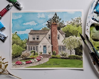 House Painting / Mother's Day / Art by Sharyl / home portrait / realtor gift / watercolor painting / Watercolor House