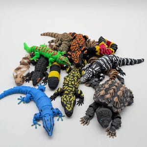 3Dプリントの爬虫類とヘビ - 可動式コレクタブルフィギュア