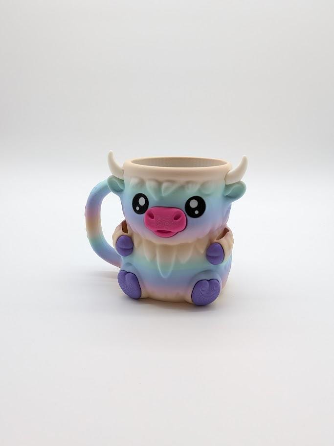 Porte-pinte Isolant Motif Vache Highland - Pour Pots à Glace De 473ml, Anti-fuites, Idéal été Et Cadeau