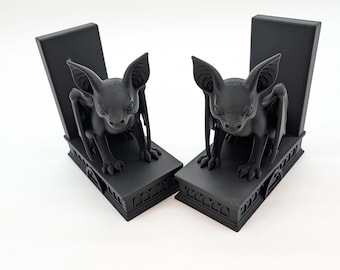 Gothic Bat Bookends - Dark Fantasy Shelf Decor