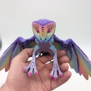 Figura articolata del barbagianni stampata in 3D
