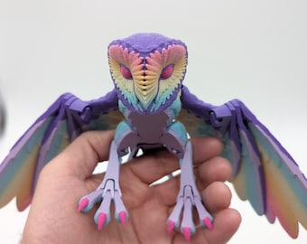Figura articulada de lechuza común impresa en 3D
