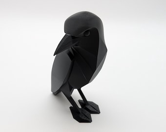Minimalist Geometric Raven Statue